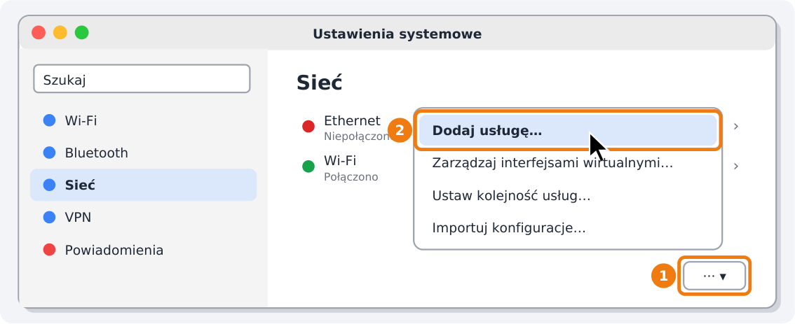Krok 3: Kliknij „···” → „Dodaj usługę…”